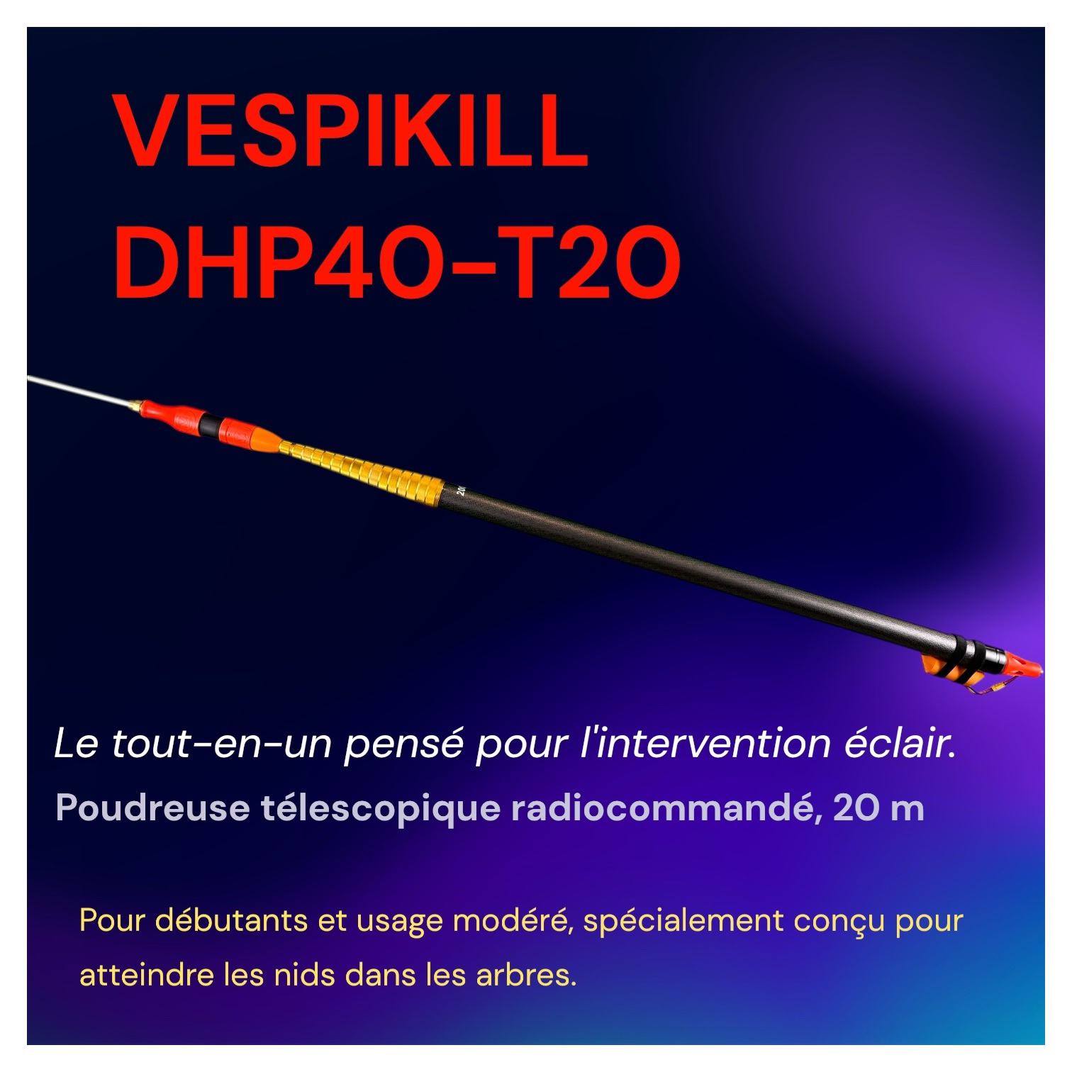 DHP40-T20 – Perche télescopique 20 m